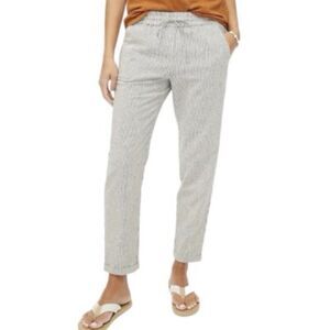 J Crew Factory NWT Striped Linen Cotton Blend Drawstring Pants Size 2